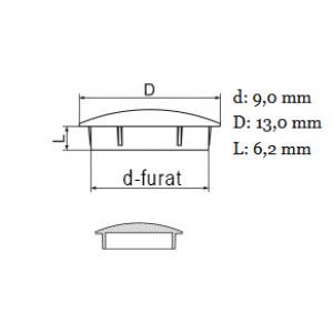 Furattakaró dugó (lencse forma) Ø 9 mm-es furatokhoz. Kiszerelés: 100db