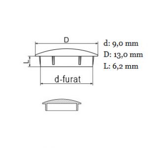 Furattakaró dugó (lencse forma) Ø 9,0 mm-es furatokhoz. Kiszerelés: 100db