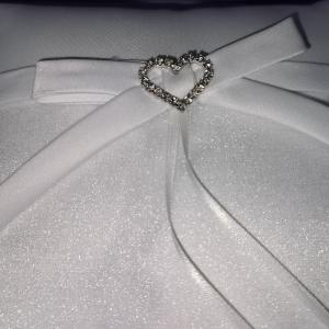 Gyűrűtartó párna, fehér, 17x17 cm, 1 db