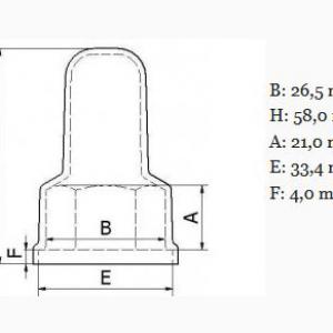Hosszúkás A anyatakaró kupak hatlapú M18 anyákra 100db Anyasapka, fekete, szürke