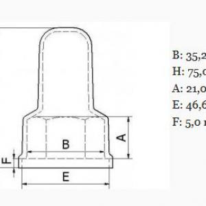 Hosszúkás A anyatakaró kupak hatlapú M24 anyákra 100db Anyasapka, fekete, szürke
