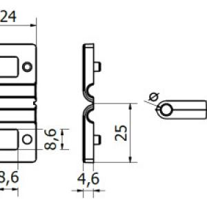 Kerítés bilincs elkülönítő 6mm huzal átmérőhöz. 2db, 1pár