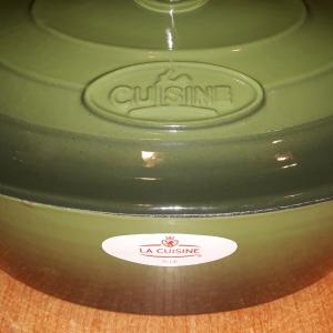 LA CUISINE GREEN öntöttvas ovál sütőtál+fedő, 29x23x11 cm, 4,75 liter