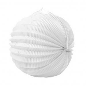 Lampion, kerek, fehér, 25 cm, 1 db