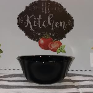 LUMINARC CARINE fekete üveg salátás tálka, 12 cm, 1 db, 501775