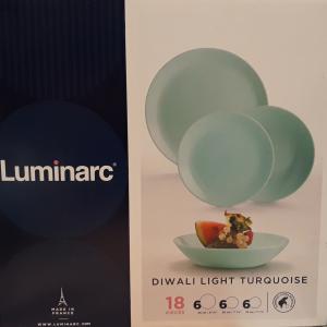 Luminarc Diwali Light Turquoise (v.türkíz) 18 részes üveg étkészlet, 501501