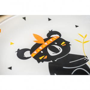 Luminarc Kotipi indián koalamacis üveg desszert tányér (fehér üveg+minta), 20,5 cm,