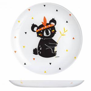 Luminarc Kotipi indián koalamacis üveg desszert tányér (fehér üveg+minta), 20,5 cm,