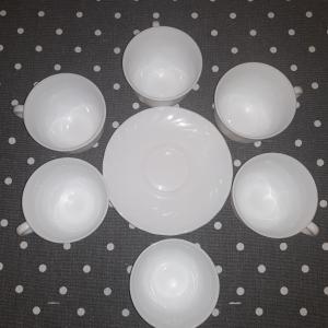 Luminarc Opal cappuccino, teás készlet, 6 db csésze+alj, fehér, 22 cl, 500014