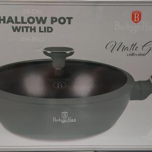 MATTE GREEN bevonatos szeletsütő+fedő 28cm 2 fülű indukciós, BH-8163