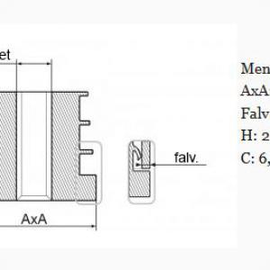 Menetes zártszelvénydugó 30x30 mm, M8-as menettel. fv.:1 vagy 1,5mm vagy 2mm, 100 db