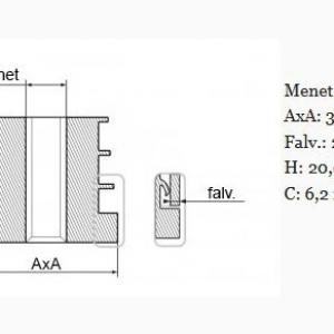 Menetes zártszelvénydugó 30x30 mm, M8-as menettel. fv.:1 vagy 1,5mm vagy 2mm, 100 db