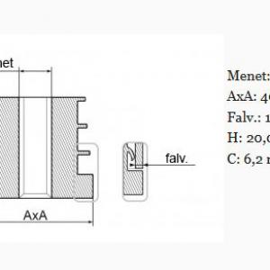Menetes zártszelvénydugó 40x40 mm, M10-es menettel. fv.:1 vagy 2mm, 100 db