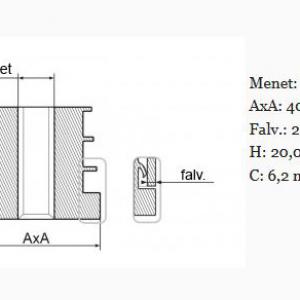 Menetes zártszelvénydugó 40x40 mm, M8-as menettel. fv.:1 vagy 2mm, 100 db