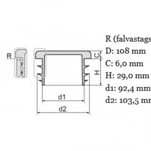 Műanyag csődugó 108 mm. Kiszerelés: 10 db