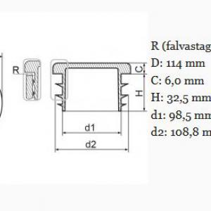 Műanyag csődugó 114 mm. Kiszerelés: 2 db