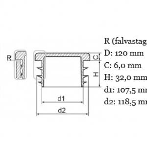 Műanyag csődugó 120 mm. Kiszerelés: 10 db