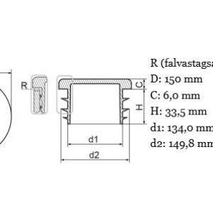 Műanyag csődugó 150 mm. Kiszerelés: 10 db