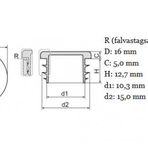 Műanyag csődugó 16 mm. Kiszerelés: 100 db