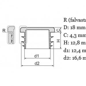 Műanyag csődugó 18 mm. Kiszerelés: 100 db