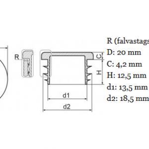 Műanyag csődugó 20 mm. Kiszerelés: 100 db