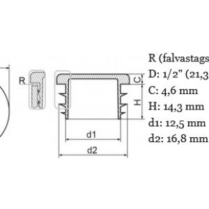 Műanyag csődugó 21,3 mm. Kiszerelés: 100 db