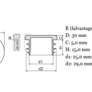 Műanyag csődugó 30 mm. Kiszerelés: 100 db