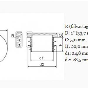 Műanyag csődugó 33,7 mm. Kiszerelés: 50 db