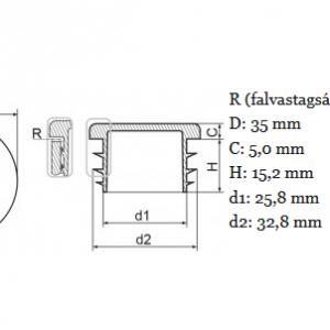 Műanyag csődugó 35 mm. Kiszerelés: 100 db