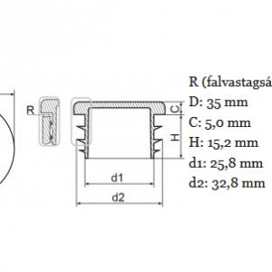 Műanyag csődugó 35 mm. Kiszerelés: 50 db