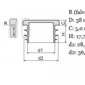 Műanyag csődugó 38 mm. Kiszerelés: 100 db