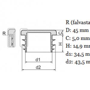 Műanyag csődugó 45 mm. Kiszerelés: 100 db