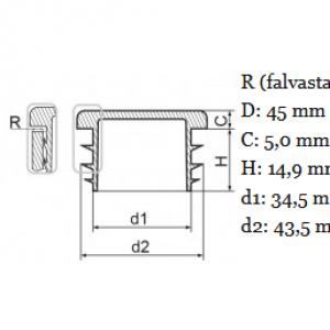 Műanyag csődugó 45 mm. Kiszerelés: 50 db