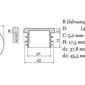 Műanyag csődugó 48,3 mm, (2-3,6mm fv) Kiszerelés: 100 db