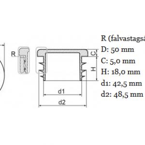 Műanyag csődugó 50 mm. Kiszerelés: 100 db