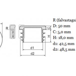 Műanyag csődugó 50 mm. Kiszerelés: 50 db