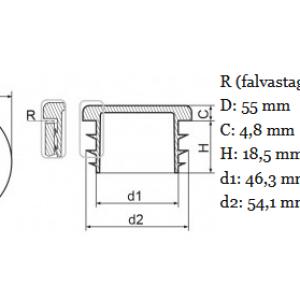 Műanyag csődugó 55 mm. Kiszerelés: 50 db
