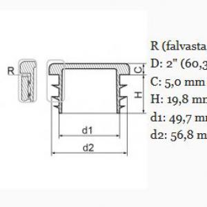 Műanyag csődugó 60,3 mm. Kiszerelés: 100 db