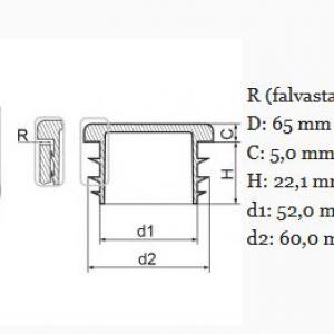 Műanyag csődugó 65 mm. Kiszerelés: 100 db
