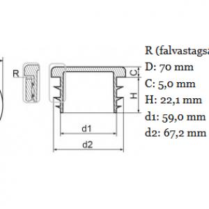 Műanyag csődugó 70 mm. Kiszerelés: 100 db