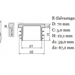 Műanyag csődugó 70 mm. Kiszerelés: 50 db