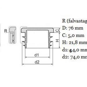 Műanyag csődugó 76 mm. Kiszerelés: 50 db