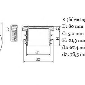 Műanyag csődugó 80 mm. 5db