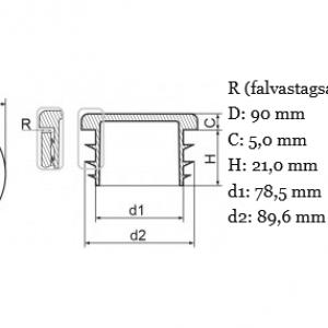 Műanyag csődugó 90 mm. Kiszerelés: 25 db