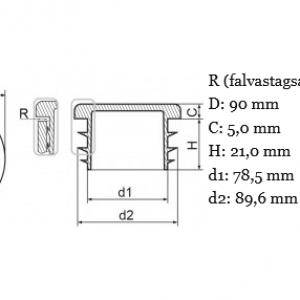 Műanyag csődugó 90 mm. Kiszerelés: 50 db