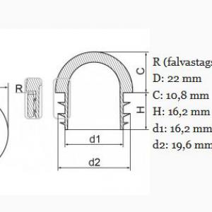 Műanyag gömbölyű csődugó 22 mm. Kiszerelés: 100 db