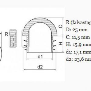 Műanyag gömbölyű csődugó 25 mm. Kiszerelés: 100 db