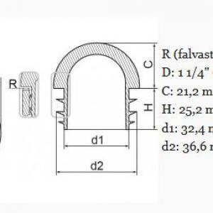 Műanyag gömbölyű csődugó 42,4 mm. Kiszerelés: 100 db