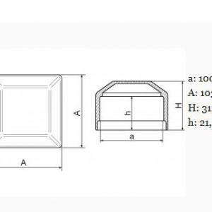 Műanyag kerítés oszlopsapka 100x100 mm oszlopokra. fekete, szürke, zöld, barna, 1 db