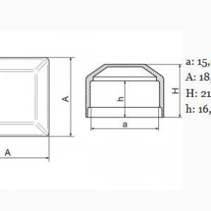 Műanyag kerítés oszlopsapka 15x15 mm oszlopokra. fekete, szürke, zöld, barna, 50 db